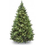 National Tree Company &#39;Feel Real&#39; Pre-lit Artificial Christmas Tree | Includes Pre-strung White Lights | Flocked with Cones | Carolina Pine - 6.5 ft