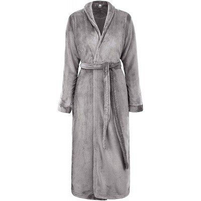 Simplicity Men/Women Luxurious Plush Kimono Bathrobe with Side Pockets