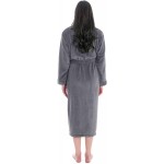 Simplicity Men/Women Luxurious Plush Kimono Bathrobe with Side Pockets