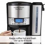 Hamilton Beach (47950) Coffee Maker with 12 Cup Capacity & Internal Storage Coffee Pot, Brewstation, Black/Stainless Steel