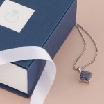 Peora 14 Karat Gold Pendant for Women, Classic 8mm Princess Cut Solitaire in Genuine and Created Gemstones