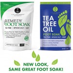 Tea Tree Oil Foot Soak with Epsom Salt &amp; Mint, Feet Soak Helps Toenail System, Athletes Foot &amp; Stubborn Foot Odor - Foot Bath Salt Softens Calluses &amp; Soothes Sore Tired Feet, 14 Ounce