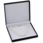 THE PEARL SOURCE AAA Quality Round White Freshwater Cultured Pearl Necklace for Women with Magnetic Clasp