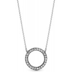 Pandora Jewelry Circle of Sparkle Cubic Zirconia Necklace in Sterling Silver, 17.7&#34;