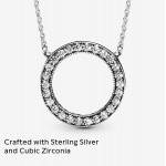 Pandora Jewelry Circle of Sparkle Cubic Zirconia Necklace in Sterling Silver, 17.7&#34;