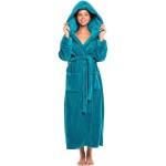 Alexander Del Rossa Women's Plush Fleece Robe with Hood, Long Warm Bathrobe