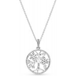 Pandora Jewelry Family Tree Hearts Cubic Zirconia Necklace in Sterling Silver, 31.5&#34;