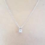 Dazzlingrock Collection 0.25 Carat (ctw) 10K Gold Princess Cut White Diamond Ladies Solitaire Pendant 1/4 CT