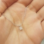 Dazzlingrock Collection 0.25 Carat (ctw) 10K Gold Princess Cut White Diamond Ladies Solitaire Pendant 1/4 CT