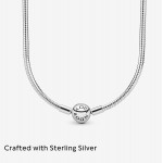 Pandora Jewelry Moments Snake Chain Charm Sterling Silver Necklace