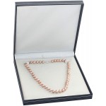 THE PEARL SOURCE AAA Quality Round Pink Freshwater Cultured Pearl Necklace for Women