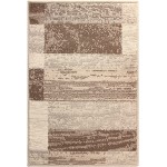 SUPERIOR Rockwood Modern Geometric Patchwork Polypropylene Indoor Area Rug or Runner with Jute Backing, 5&#39; X 8&#39;, Slate