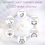 Led Face Mask Light Therapy, NEWKEY 7 Led Light Therapy Facial Skin Care Mask - Blue & Red Light for Acne Photon Mask - Korea PDT Technology for Acne Reduction