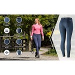 HORZE Active Women's Silicone Grip Full Seat Riding Breeches - Black - 22