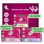 GENIAL DAY Organic Period Kit, Mix of 9 Packs (Regular 3, Heavy Flow 2, Liners 4)