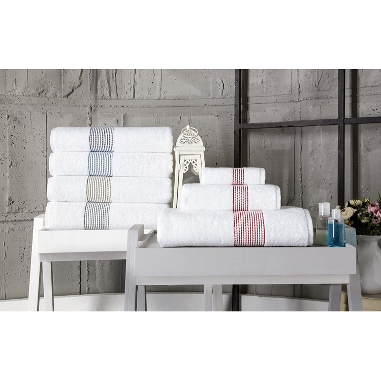 Enchante Home Elegante 6 Piece Turkish Towel Set, Navy