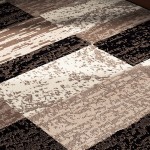 SUPERIOR Rockwood Modern Geometric Patchwork Polypropylene Indoor Area Rug or Runner with Jute Backing, 2&#39; X 3&#39;, Chocolate