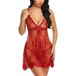 Avidlove Babydoll Lingerie for Women Honeymoon V Neck Chemise Sexy Exotic Open Front Negligee