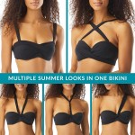 Coco Reef Five Way Bra Sized Underwire Bikini Top - Convertible Neckline, Removable Straps