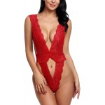 Avidlove Women One Piece Lingerie Sexy Lace Teddy Mini Babydoll Bodysuit Deep V Nighty