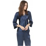 CLC Women&#39;s Pure Mulberry Silk Nightshirt Pajama Set Sleep Sets