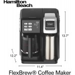 Hamilton Beach FlexBrew Coffee Maker, Single Serve & Full Pot, Compatible with K-Cup Pods or Grounds, Programmable, Includes Permanent Filter, Black (49950C), Silver