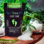 Tea Tree Oil Foot Soak with Epsom Salt - Made in USA - for Toenail Fungus, Athletes Foot, Stubborn Foot Odor Scent, Fungal, Softens Calluses &amp; Soothes Sore Tired Feet - 16 Ounces