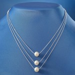 Ross-Simons 9-9.5mm Cultured Pearl 3-Strand Layered Necklace in Sterling Silver