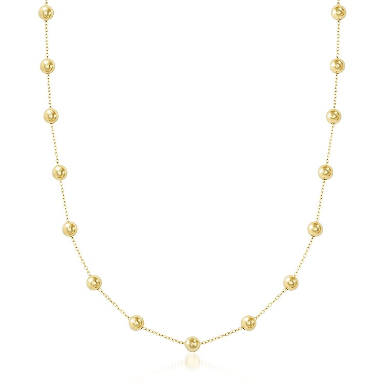 Ross-Simons 14kt Yellow Gold Bead Station Necklace