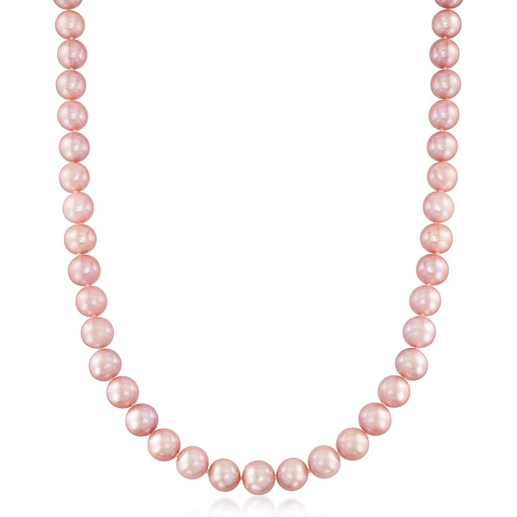 Ross-Simons 10-11mm Pink Cultured Pearl Necklace With 14kt Yellow Gold