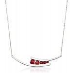 Ross-Simons 1.85 ct. t.w. Garnet Curved Necklace in Sterling Silver