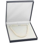 THE PEARL SOURCE AAA Quality Round White Freshwater Cultured Pearl Necklace for Women