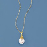 Ross-Simons Floating Opal Pendant Necklace in 14kt Yellow Gold