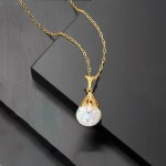 Ross-Simons Floating Opal Pendant Necklace in 14kt Yellow Gold