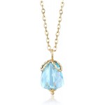 Ross-Simons Italian 5.00 Carat Sky Blue Topaz Pendant Necklace in 14kt Yellow Gold. 17.5 inches