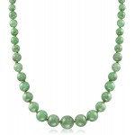 Ross-Simons 6-13mm Graduated Green Jade Bead Necklace With 14kt Yellow Gold