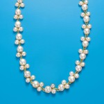 Ross-Simons 5-7.5mm Cultured Pearl Trio Vine Necklace in 18kt Gold Over Sterling