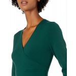 Lark &amp; Ro Women&#39;s Long Sleeve Faux Wrap Sheath Dress