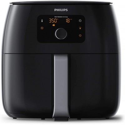 Philips Kitchen Appliances Digital Twin TurboStar Airfryer XXL, with Fat Removal Technology, 3 Lbs, Black, HD9650/96