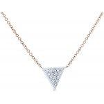 Kobelli White Gold Triangle Diamond Necklace Rose Gold Chain