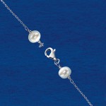 Ross-Simons 6-10mm Cultured Pearl Station Necklace in Sterling Silver