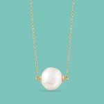 Ross-Simons 11mm Cultured Pearl Necklace in 14kt Yellow Gold