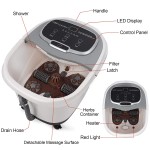 Foot Spa Bath Massager with Temperature Control, Motorized Rollers, Shower, Timer and LED Display for Foot Stress Relief FBD610