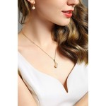 CHAULRI Genuine Premium 9-10mm Cultured White Pearl Pendant Necklace 18K Gold Plated 925 Silver - Gifts for Women for Her Wife Mom Daughter (White, gold-plated-silver)