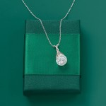 Ross-Simons Floating Opal Pendant Necklace in 14kt White Gold. 20 inches