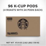 Starbucks Medium Roast K-Cup Coffee Pods — Variety Pack for Keurig Brewers — 1 box (96 pods)