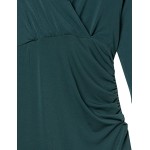 Lark &amp; Ro Women&#39;s Crepe Knit Cross-Over Empire Wrap Dress