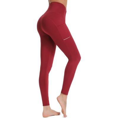 Olacia Yoga Pants with Pocket High Waisted Tummy Control Workout Leggings, Wi.