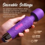 LuLu 11 Upgraded Personal Wand Massager with Memory - Premium with 5 Speeds 20 Patterns - Cordless Powerful and Handheld - USB Rechargeable for Back and Neck Relief - Purple