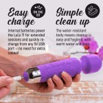 LuLu 11 Upgraded Personal Wand Massager with Memory - Premium with 5 Speeds 20 Patterns - Cordless Powerful and Handheld - USB Rechargeable for Back and Neck Relief - Purple